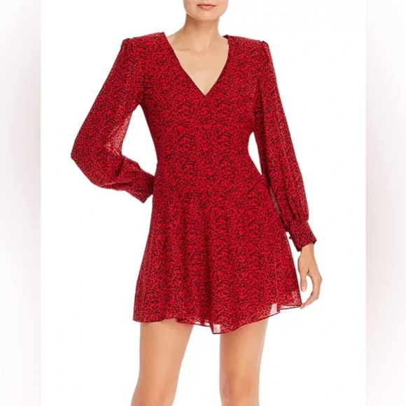 Alice and Olivia Polly Leopard Print Fit-and-Flare Dress - Picture 1 of 10